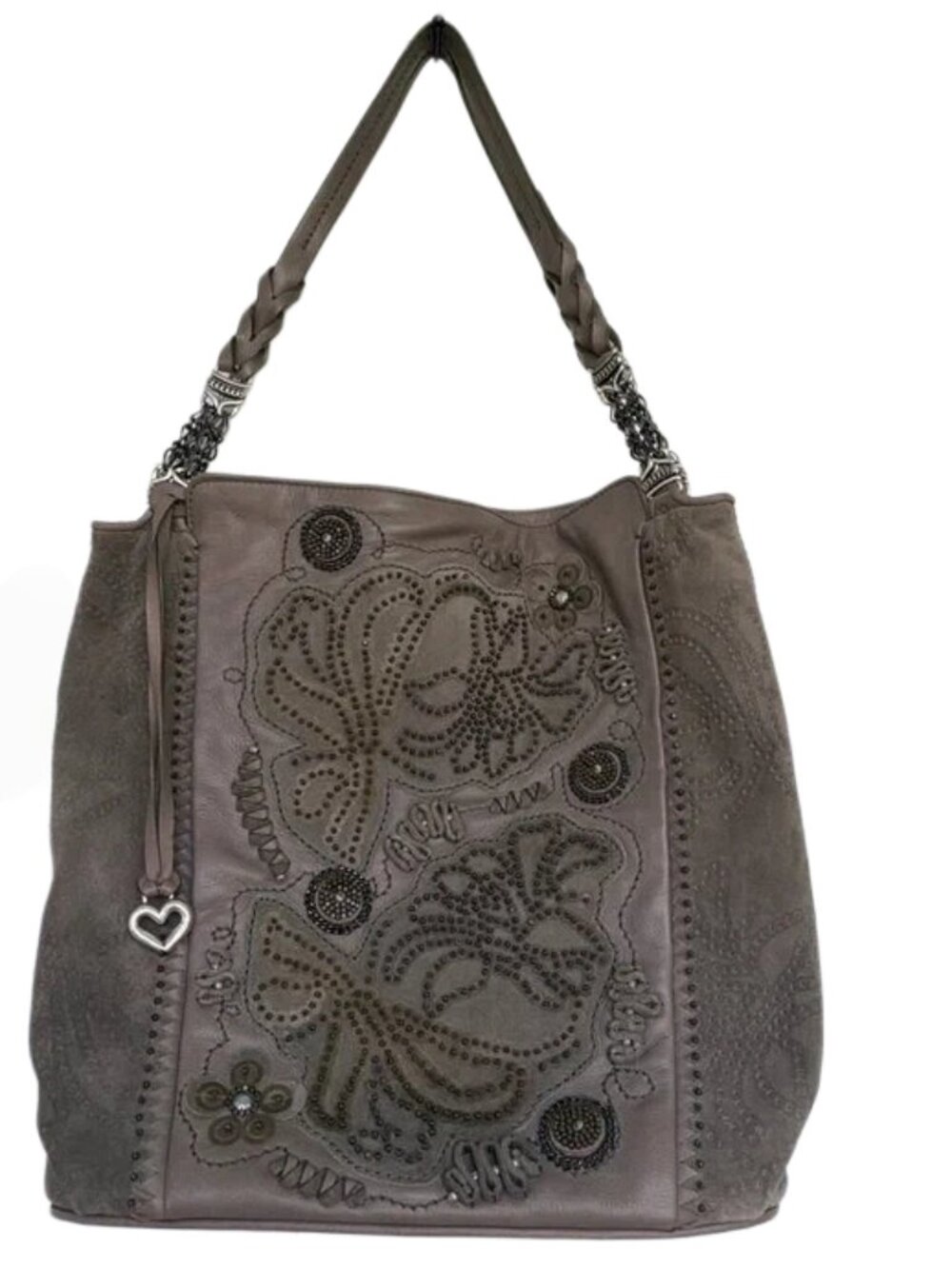 Brighton Masterpiece Taupe Embellished Shoulder Bag